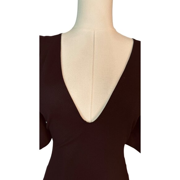 NWOT Free People XS Black Va Va Voop Plunge Neck Puff Sleeve Bodysuit - Picture 4 of 11